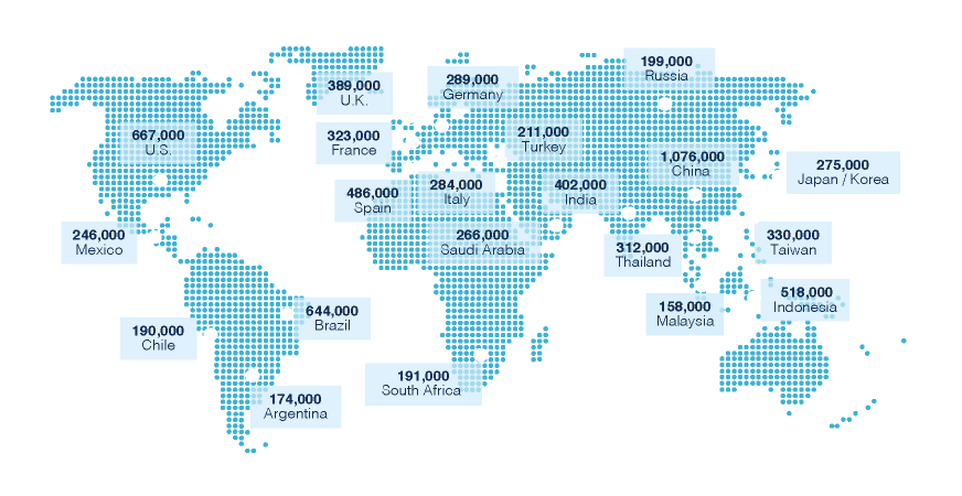 worldmap of users