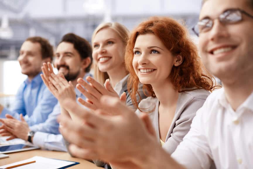 applauding audience to an effective presentation