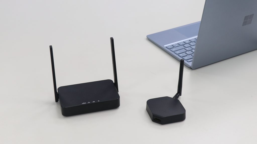 A wireless presentation systsem like QuattroPod Lite reduces the cost of cable management.